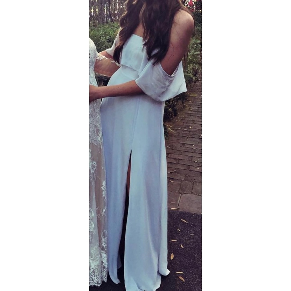 Off the shoulder long slit light blue Tobi dress size S